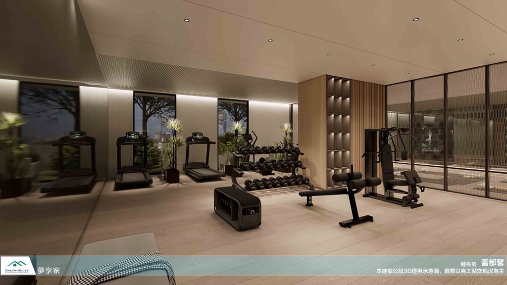 選用『號稱健身器材界的勞斯萊斯』義大利Technogym，同步法拉利F1車隊、NBA、遊艇、豪宅與五星級飯店頂尖健身器材規格。